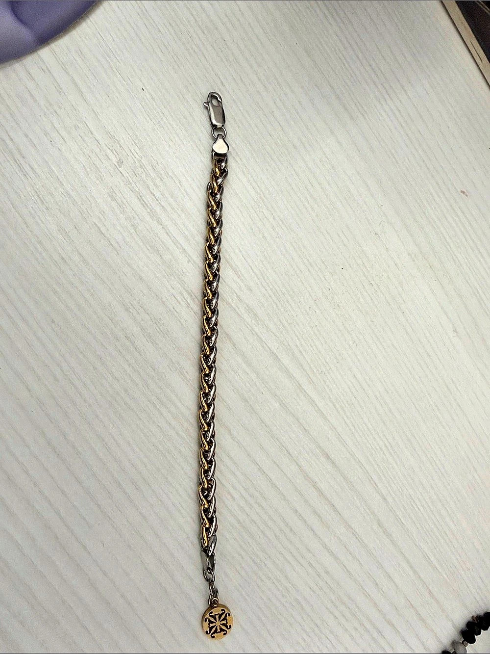 Two-Tone Chain Charm Bracelet